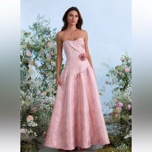 V. Chapman Pink Strapless Maxi Dress
